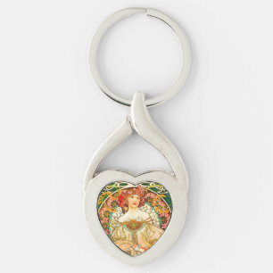 Alphonse Mucha Art Nouveau Daydream Schlüsselanhänger