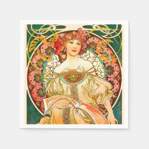 Alphonse Mucha Art Nouveau Daydream Serviette