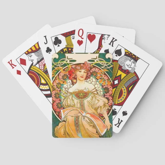 Alphonse Mucha Art Nouveau Daydream Spielkarten (Rückseite)