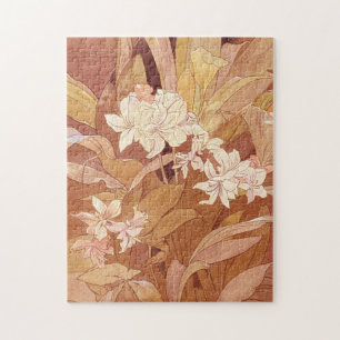 Alphonse Mucha Art Nouveau Floral Detail