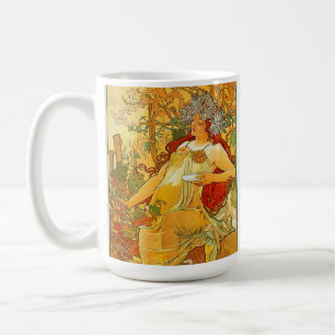 Alphonse Mucha Art Nouveau Herbst Kaffeetasse