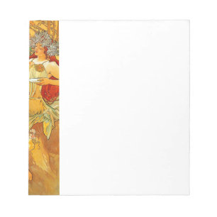 Alphonse Mucha Art Nouveau Herbst Notizblock
