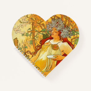 Alphonse Mucha Art Nouveau Herbst Notizbuch
