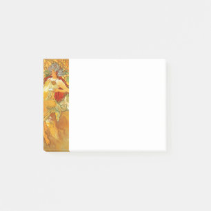 Alphonse Mucha Art Nouveau Herbst Post-it Klebezettel