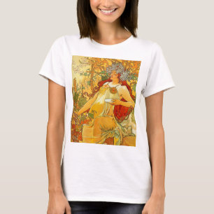 Alphonse Mucha Art Nouveau Herbst T-Shirt
