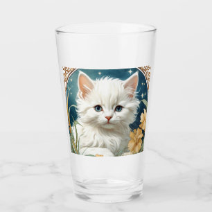 Alphonse Mucha Art Nouveau Kitten Glas