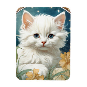 Alphonse Mucha Art Nouveau Kitten Magnet