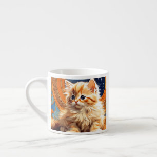 Alphonse Mucha Art Nouveau Orange Cat Espressotasse