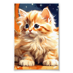 Alphonse Mucha Art Nouveau Orange Cat Fotodruck