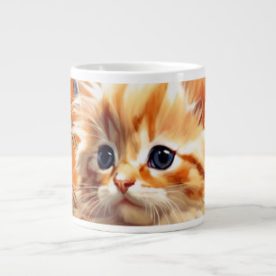 Alphonse Mucha Art Nouveau Orange Cat Jumbo-Tasse