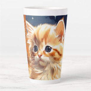 Alphonse Mucha Art Nouveau Orange Cat Milchtasse