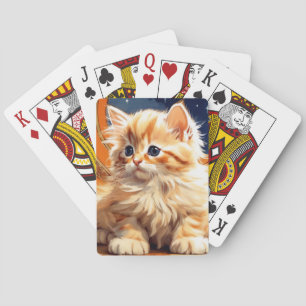 Alphonse Mucha Art Nouveau Orange Cat Spielkarten