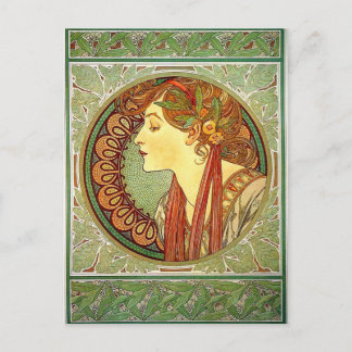 Alphonse Mucha Art Nouveau Postkarte