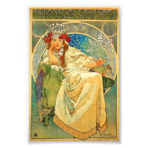 Alphonse Mucha Art Nouveau Princess Hyacinth Fotodruck