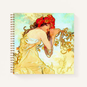 Alphonse Mucha Art Nouveau Sommer Notizbuch