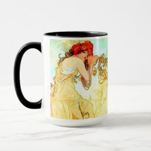Alphonse Mucha Art Nouveau Sommer Tasse