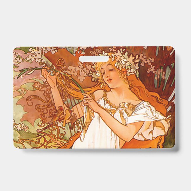 Alphonse Mucha Art Nouveau Spring Ausweis (Vorderseite)