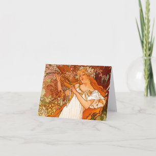 Alphonse Mucha Art Nouveau Spring Einladung