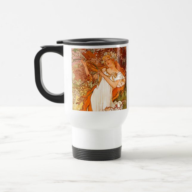 Alphonse Mucha Art Nouveau Spring Reisebecher (Links)