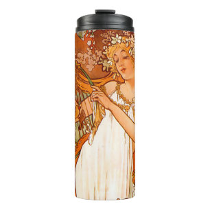 Alphonse Mucha Art Nouveau Spring Thermosbecher
