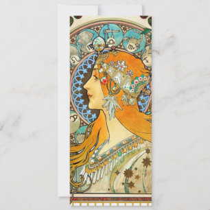 Alphonse Mucha Art Nouveau Tierkreis Einladung