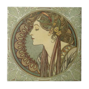 Alphonse Mucha Art Nouveau Tiles Fliese
