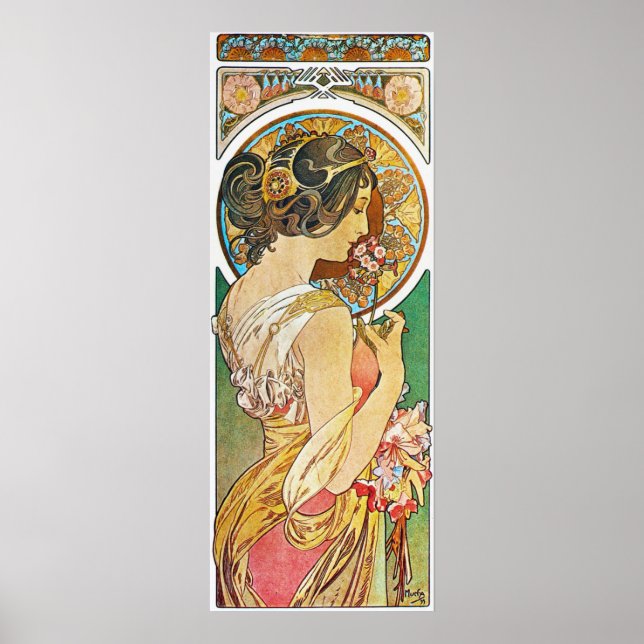Alphonse Mucha Art Nouveau Vintage Poster (Vorne)