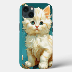 Alphonse Mucha Art Nouveau Weiße Katze iPhone Hülle
