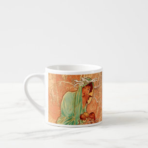 Alphonse Mucha Art Nouveau Winter Espressotasse