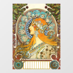 Alphonse Mucha Art Nouveau Zodiac Fensteraufkleber