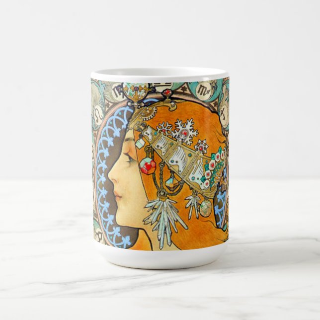 Alphonse Mucha Art Nouveau Zodiac Verwandlungstasse (Zentrum)