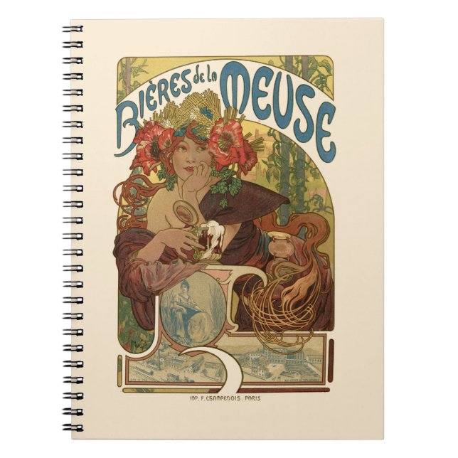Alphonse Mucha Artwork Notizblock (Vorderseite)