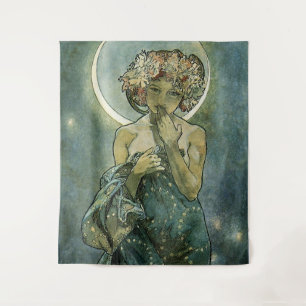 Alphonse Mucha Atemberaubende Jugendstil-Frau #18 Wandteppich