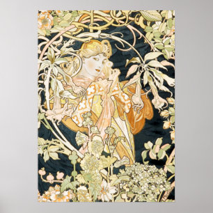 Alphonse Mucha Atemberaubende Jugendstil-Frau #35 Poster