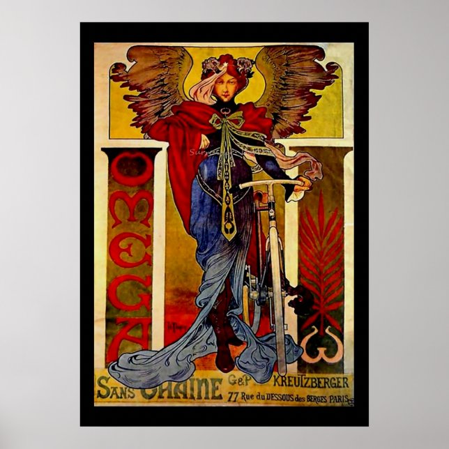 Alphonse Mucha Atemberaubende Jugendstil-Frau #39 Poster (Vorne)