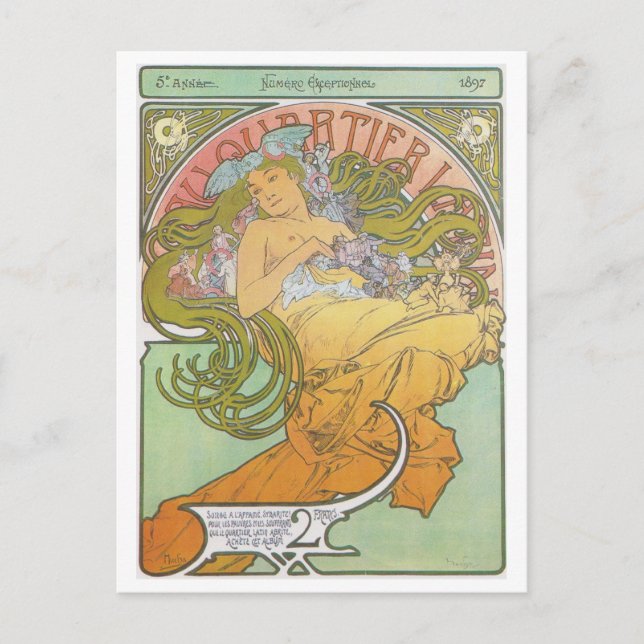 Alphonse Mucha - Au Quartier Latin Carte postale (Devant)