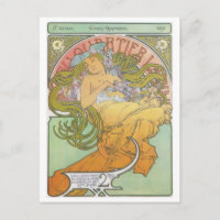 Alphonse Mucha - Au Quartier Latin Postcard