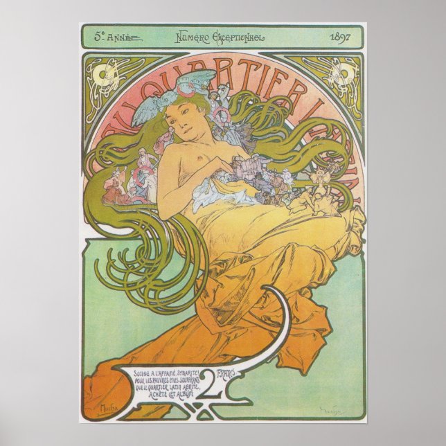Alphonse Mucha - Au Quartier Latin Print Poster (Vorne)