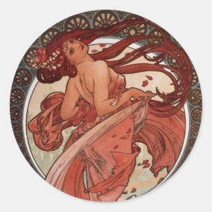 Alphonse Mucha, autocollant de "danse"