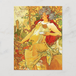 Alphonse Mucha Autumn Postcard Postkarte