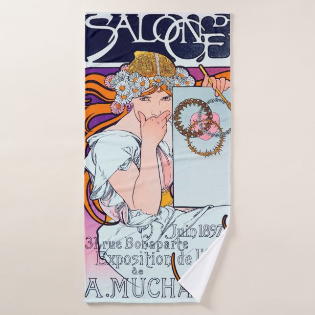 Alphonse Mucha Badehandtuch (Badehandtuch)