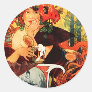Alphonse Mucha Beer der Muse Stickers