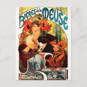 Alphonse Mucha Bière de la carte postale Muse
