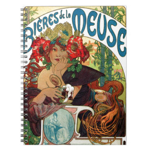 Alphonse Mucha Bieres De La Meuse Notizblock