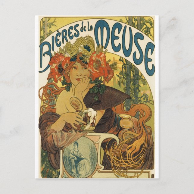 Alphonse Mucha - Bieres de la Muse Postkarte (Vorderseite)