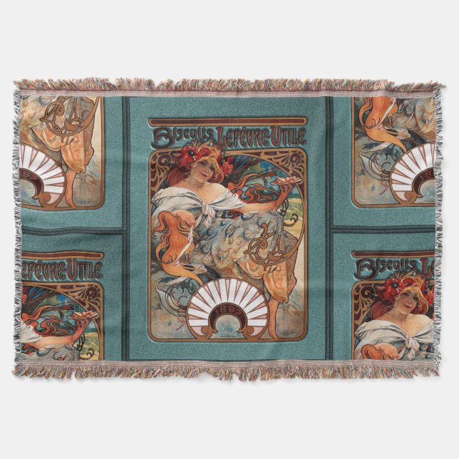 Alphonse Mucha Biscuits Lefevre-Utile gesprenkelt  Decke (Vorderseite)