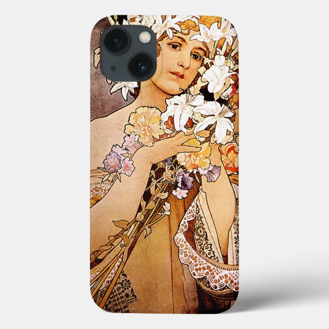 Alphonse Mucha Blume Case-Mate iPhone Hülle (Rückseite)