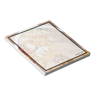 Alphonse Mucha Blume Notizblock