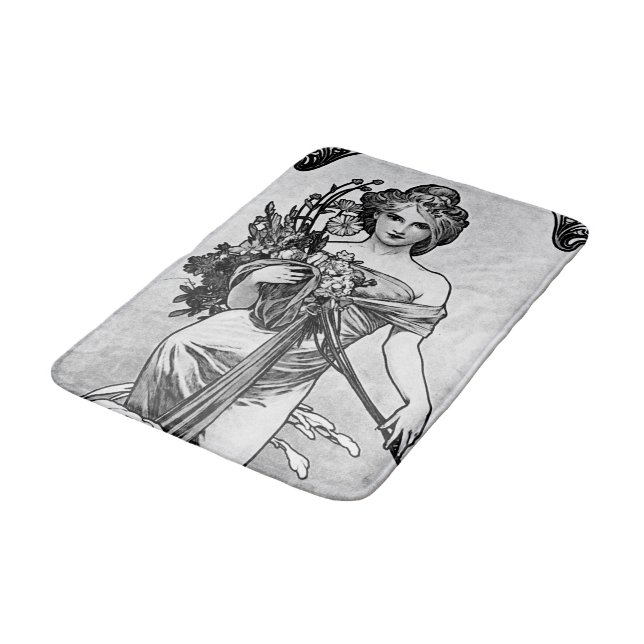 Alphonse Mucha Broken Blossoms Badematte (Schrägansicht)