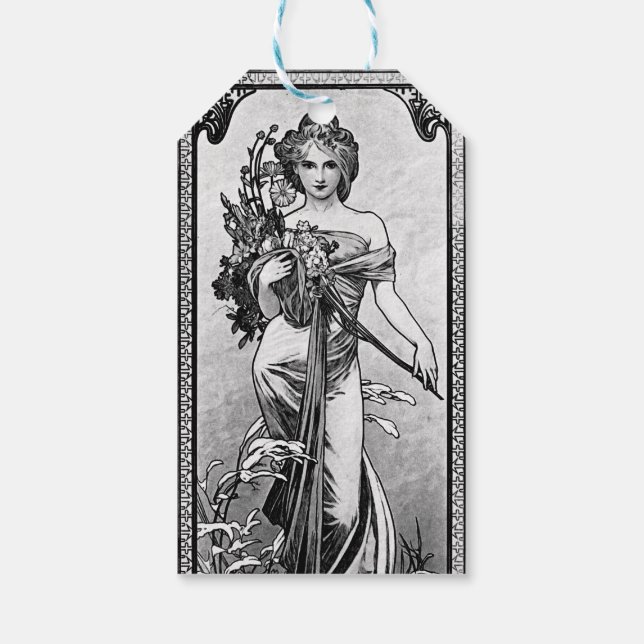 Alphonse Mucha Broken Blossoms Geschenkanhänger (Rückseite)